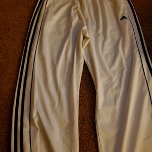 Adidas white track pants